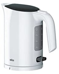 Braun Household WK 3000 WH Kettle | 1.0 Litre Capacity | 2200 W | Fast Cooking System | Removable Limescale Filter | Large Water Level Indicator | BPA Free | White