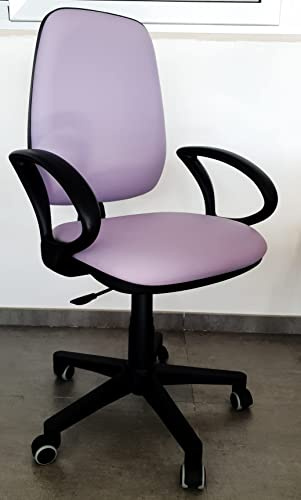 Idealedie - Fauteuil de Bureau et Maison avec Plateau à Gaz, Accoudoirs, Roues Parquets, Tissu ou Simili Cuir, Dossier Réglable, Produit Italien et Certifié