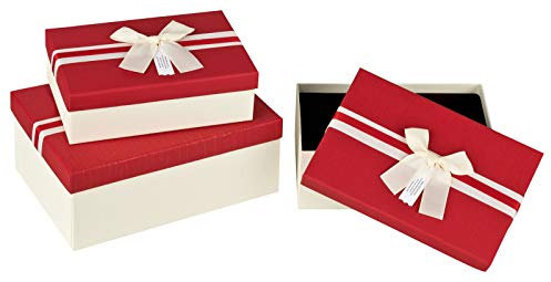 Kleenes Traumhandel 3er Set Geschenkboxen in Rot, Größen: 23x16x9cm, 21x14x8cm, 19x12x7cm