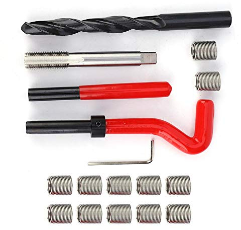 17 Stücke M12x1,25 Gewindereparatursatz Gewindehülse Gewindereparatursatz Edelstahl Innengewinde Reparatur Zubehör Sortiment Kit Gewindeeinsatz Werkzeug,Andere Gewindewerkzeuge