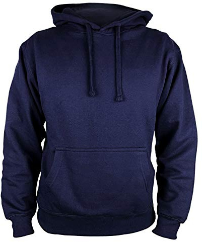 Martes Clothing | Men’s Plain long sleeve Hoodie Fleece Pull-Over | Soft and comfy Adult Top Sweatshirt Hoodies | Work and longe wear | Non-zip Up | Uni-Sex | 80% Cotton 20% Polyester (1, Large) Navy