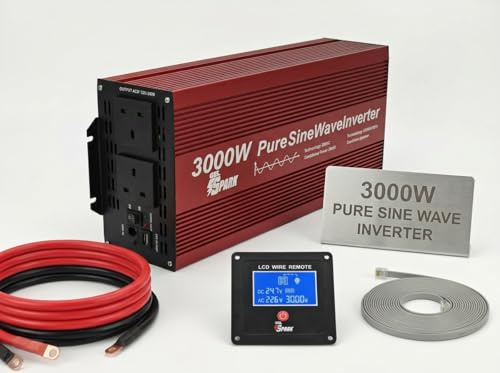 Spark 3000 watt pure sine wave power inverter 12v 6000W peak with remote LCD display