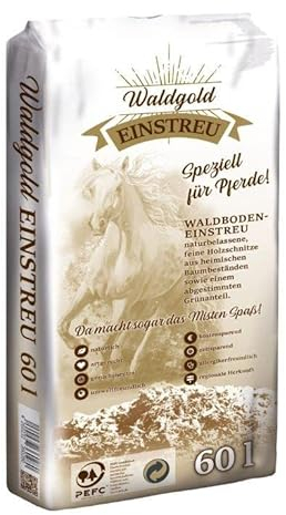 HORSEDREAM Waldgold | Waldboden-Einstreu | geruchsneutral | kostensparend | allergikerfreundlich (60 l)