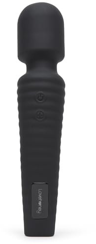Lovehoney Dream Wand Black Mini Massage Wand Vibrator with 7 Functions - USB Rechargeable and Travel Friendly - Silicone - 8 inch