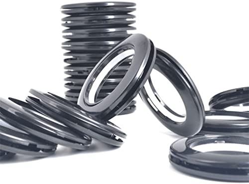 32 Pack Curtain Grommet Plastic Eyelet Rings Inner Diameter 1-9/16(40mm) Curtain Eyelet Rings Nanoscale Low Noise Roman Ring Large Grommet Kit for Fabric (Black)