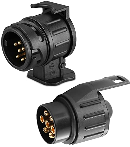 SPARKMOTO Adattatore rimorchio 7 Poli 13 Poli,Adattatore per Gancio di Traino,Adattatore per portabici,adattore 13 a 7 Poli E adattore 7 a 13 Poli rimorchio Impermeabile,Adattatore Spina rimorchio(B)