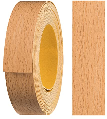 haggiy Melaminkanten-Band selbstklebend 18mm x 5m I Kantenband I Möbelkantenband I Sicherer Halt ohne Bügeln I Kantenumleimer I Furnier für Regalbretter/Holzplatten (Samerberg Buche)