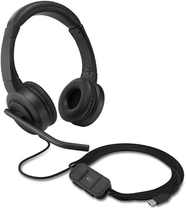 Kensington H1000 USB-C On-Ear Headset, Bekväma Och Professionella Hörlurar, Ansluts Via Sladd, Brusreducerande Mikrofon, Universell Plug&Play K83450WW)
