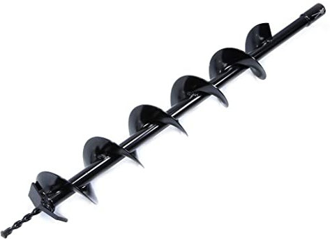 Punta per Trivella Mototrivella a Scoppio 100 mm Attacco 20mm Punta di Ricambio Mototrivella Punta per Trivella a Spirale da Giardino per Piantare Alberi Arbusti Piante Pali