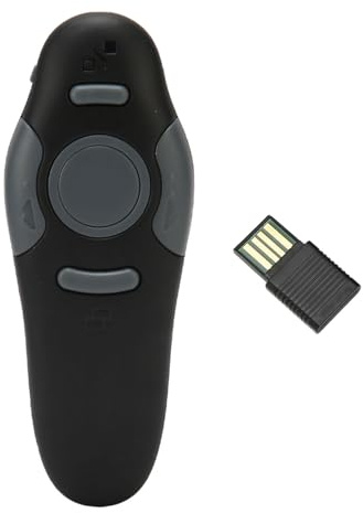 Haofy Telecomando per Presentatore, Portata di Controllo Wireless da 2,4 GHz, Portata di 49,2 Piedi, Porta USB, Multifunzione Satinato per Presentatore per Aule