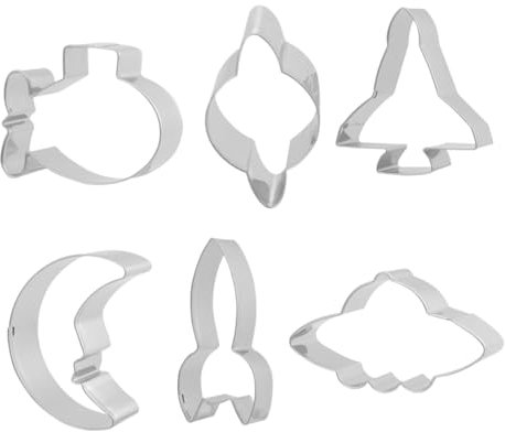 IMIKEYA 6pcs Theme Stainless Steel Cookie Cutters Baking Pastry Molds Non-Stick Fondant Cutters for Boys and Girls