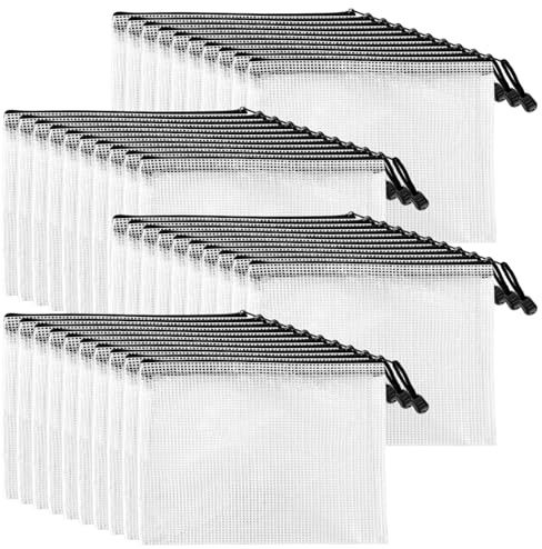 GBACHOOSE 40 Stück Dokumententasche A5 mit Reißverschluss, Wasserdichte Dokumententaschen, Reißverschluss Taschen Reißverschlussbeutel für Datei, Papier, Hausaufgaben, Reiseutensilien, Kosmetika