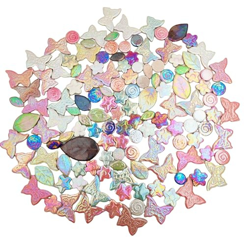 Azulejos de mosaico de cerámica aleatorios de 500 g, para hacer tú mismo, azulejos creativos de mosaico de cerámica para manualidades, platos, macetas, jarrones, tazas, suministros para hacer mosaicos
