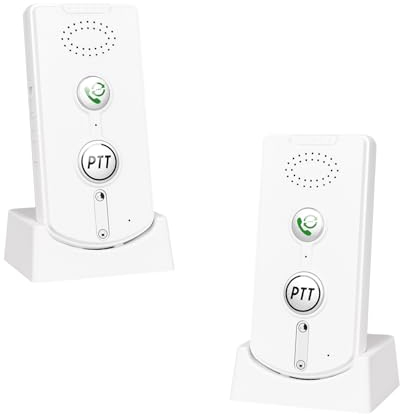 Pumwoy Voice Intercom Doorbell 1000 M, Wireless Intercom System, Wireless Voice Intercom Wireless Intercomunicador, 2 Way Water Proof Wireless Intercom Unit for Family, Elderly, Office (White)