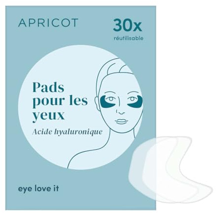 APRICOT - Cuscinetti per occhi ialuronici in silicone medico con acido ialuronico a basso peso molecolare – Riutilizzabili fino a 30 volte, dermatologicamente confermato, vegano e senza