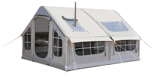 SUYUDD Aufblasbares Zelt mit Pumpe, Camping-Aufblaszelt für 6–8 Personen mit Herdheber, 4-Jahreszeiten-wasserdichtes, winddichtes, großes Luftzelt, aufblasbares Familienzelthaus im Freien