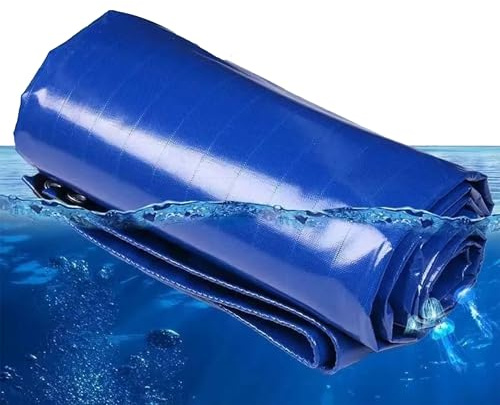 LDQBF Abdeckplane Gewebeplane, 0.5x11.5m 520g/m² PVC plan Gewebeplane Schutzplane LKW Plane vielseitig einsetzbare Abdeckfolie ​UV-stabil & reißfest Blau
