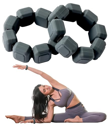 GQIRIL Wrist Ankle Weights Bracelets for Women - Set of 2 (0.33lb Each) Wearable Silicone Workout Weighted Bracelets, Waterproof Strength Training Bangles for Walking, Running, Yoga, Pilates, Aerobics