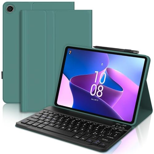 SENGBIRCH Schutzhülle mit Tastatur für Lenovo Tab M10 Plus (3. Generation) 10,6 Zoll 2022, Schutzhülle mit italienischem Tastaturlayout abnehmbar, magnetisch, kabellos, Bluetooth für Lenovo M10 Plus