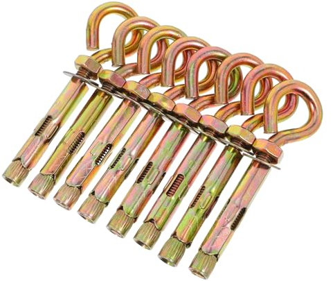 HOMSFOU 8 Viti Di Espansione Per Impieghi Gravosi M8x80mm Bulloni Di Ancoraggio Con Ganci Chiusi Bulloni Ad Occhiello Per Calcestruzzo Fissaggio A Parete in Acciaio Carbonio Per