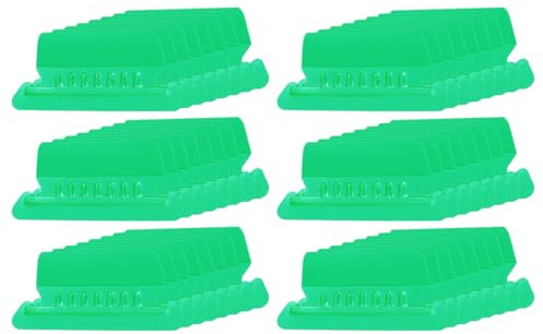 PATIKIL 3 Inch File Folder Labels, 48pcs File Folder Tabs with Inserts Labels Plastic Clear for Hanging File Binders Quick Identification Organizer, Green Slot