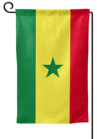 Drapeau du Sénégal imprimé - Drapeau de bienvenue - Décoration extérieure - Pour jardin et terrasse - 30,5 x 45,7 cm - Plusieurs formes