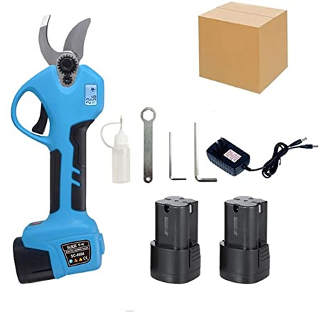 Forbici da giardino elettriche, Potatore a batteria da 16,8 V Potatura agli ioni di litio Taglio Forbici efficienti Bonsai Rami elettrici Attrezzi da giardino Elettrico SC-8604(Two batteries(box))
