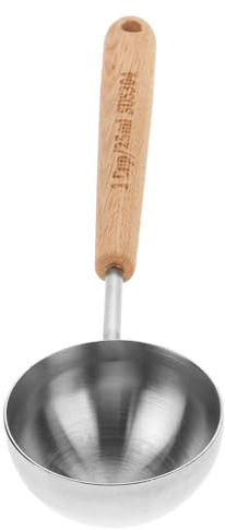 NUOBESTY Cuillère Doseuse à Café 25 Ml en Inox Doré avec Manche en Bois Ergonomique Cuillère à Poudre Graduée Antidérapante pour Café Protéines Cuisine Précise