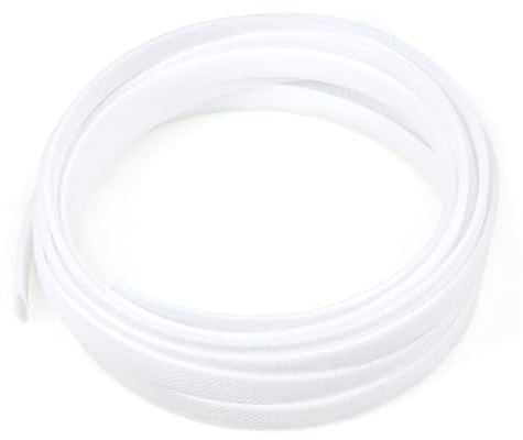 Kelepu Braided Manchon de Gestion des Câbles, Gaine Tressée Souple de 5 Mètres pour Maison, Bureau et Automobile (Blanc, 16 mm)