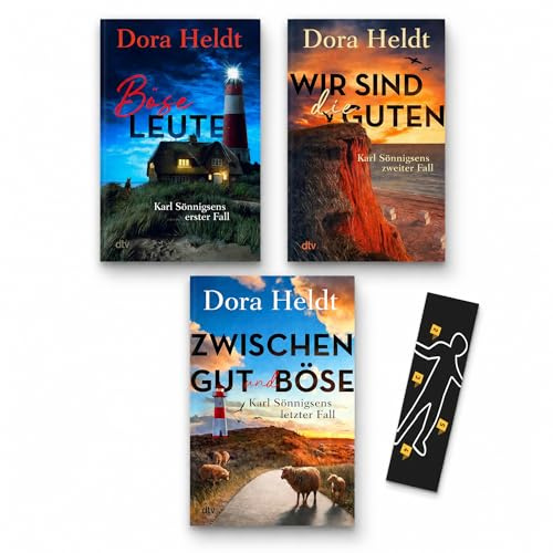 Dora Heldt - Karl Sönnigsen ermittelt Sylt Krimi Trilogie Band 1-3: Böse Leute, Wir sind die Guten & Zwischen Gut und Böse - Nordsee Kriminalromane voller Spanung & Humor mit exklusivem Lesezeichen