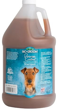 Bio-groom - Bronze Lustre Hundeshampoo - Intensiviert braune Fellfarbe - Verleiht Glanz - Schnelle Ausspülzeit - Mit Sojaprotein - Ohne Parabene und Farbstoffe - 3,8 L
