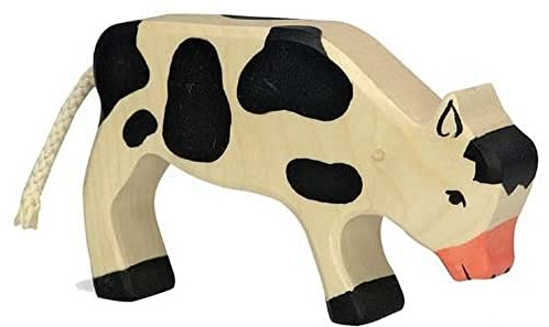 Holztiger Kalb, grasend, schwarz, 80004