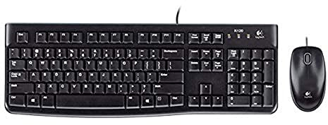 Logitech Desktop MK120 tangentbord USB QWERTZ tyskt svart – tangentbord (standard, kabel, USB, QWERTZ, svart, mus ingår)