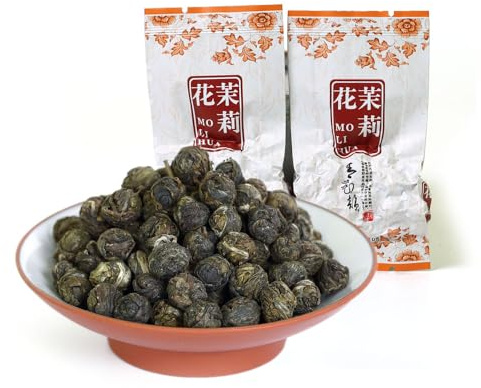 GOARTEA Jasmine Dragon Pearls - 10pcs 8g Premium Grade - Jasmine Pearl Green Tea - Chinese Green Tea Loose Leaf