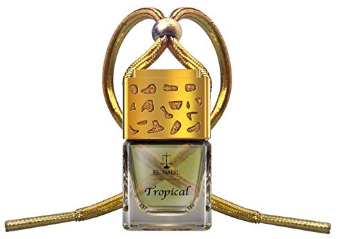 EL NABIL Musc Tropical Désodorisant de voiture élégant avec bois - Diffuseur - Parfum de voiture de qualité supérieure - Avec huiles essentielles - 6 ml
