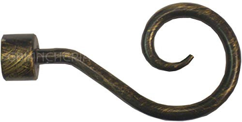 GBiancheria Bastone Estensibile in Metallo Anticato Nero/Oro 160X300 con TERMINALE A UNCINO (160x300)