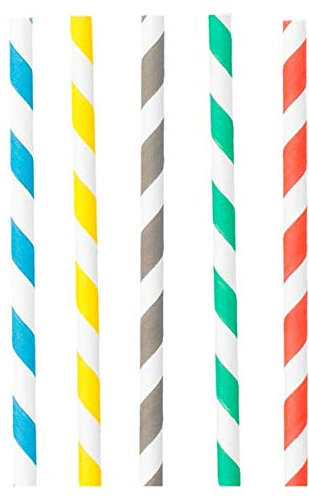 packer PRO Pack 250 Pajitas de Papel de Colores Surtidos Biodegradables Deshechables para Fiestas, Cumpleaños, Bodas, Restaurantes, 20cm