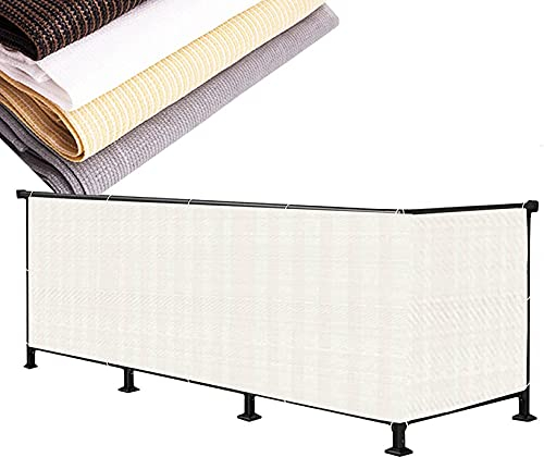 ERPENG Balkonverkleidung 1.2x7m Leicht Transparent Wind Balkonsichtschutz mit Kabelbindern,HDPE-Kunststoff für Camping Terrasse Balkon Garten Outdoor, Weiß
