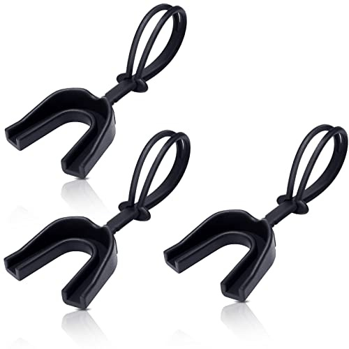 TOODOO 3 Pcs Youth Mouth Guard with Strap - Soft Mouthpiece for Lacrosse, Basketball, Martial Arts, Hockey (Black)