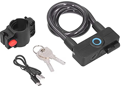 3,7 V Lithium Batterie Tragbare Fingerabdruckschloss Kettenschloss Motorrad Fahrradschloss Bluetooth Intelligente Kette Elektrisches Autoschloss für Motorrad Mountainbike