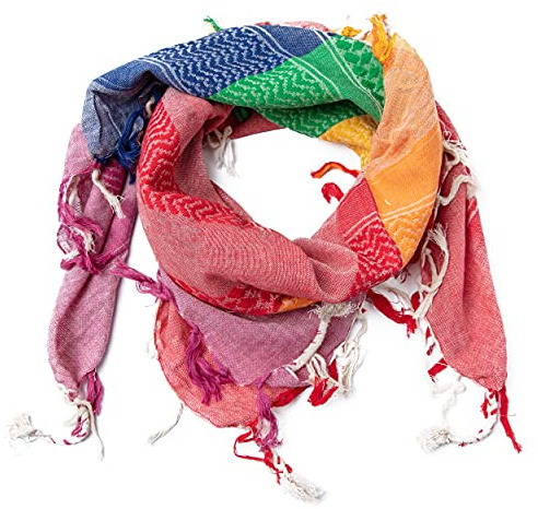 ROCK DADDY Estd 2000 ROCK HARD CLOTHING Pañuelo para la cabeza Shemagh, pañuelo táctico árabe, pañuelo triangular palestino, 100% algodón (Multicolor)