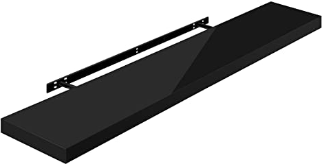 WOLTU Mensola da Muro Scaffale Sospeso da Parete Libreria Piccola per Soggiorno Cameretta Porta CD DVD, Pannello MDF 30x22,9x3,8cm, Nero, RG9483sz