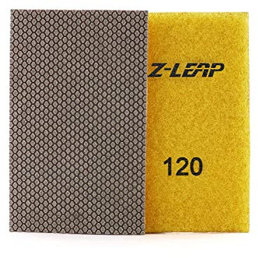 Z-LEAP Hoja de papel de diamante galvanizada tamaño mini papel de lija gancho y bucle respaldo de nailon para pulido a mano vidrio porcelana cerámica grano 120