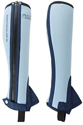 AK Passion Kids Neoprene Horse Riding Half Chaps – Comfortable, Durable Equestrian Half Chaps for Children, Breathable Riding Protective Gear AKRS-1889 (Navy/Sky, 6)