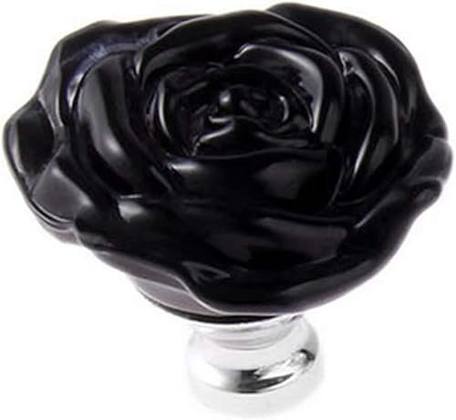 Kristall-Türgriffe, Griffe für Schränke, Schubladen, 1 Stück, rote Rosenform, Kristallglas, Schrankknauf, Schubladengriff, ideal für Schränke, Küchen- und Badezimmerschränke, Fensterläden usw. (Farbe