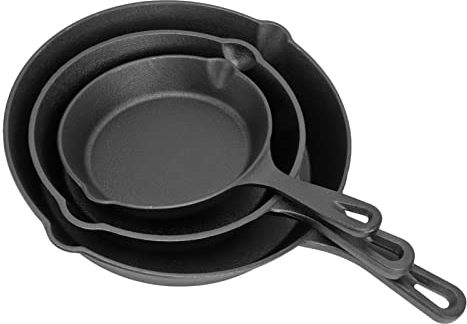 Ollas Y Sartenes, Juego De Sartenes De Hierro Fundido De 3 Piezas, Mini Sartén Multifunción Para Freír Huevos, Con Mango Largo Que Evita Que Se Pegue, 16 Cm, 20 Cm, 25 Cm, ​​Para Cocinar En Casa