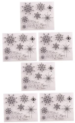 NUOBESTY 2 Sets Schneeflockenstempel für Scrapbooking Selbsthaftende Stempel für Bastelprojekte 3 Stück