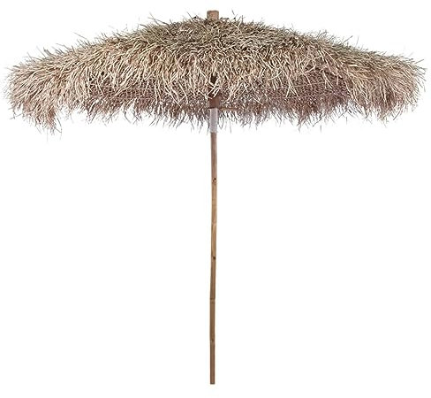 Gecheer Bambus-Sonnenschirm mit Bananenblatt-Dach 210 cm Faltbarer Design langlebiger Bambusrahmen UV-Schutz für Garten Terrasse Innenhof Veranstaltungen Bars Bistros Restaurants Strand