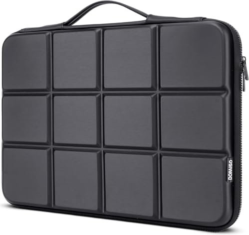 DOMISO 17 inch Laptop Sleeve with Handle Waterproof Shockproof EVA Protective Case for 17.3 HP Asus Lenovo Dell Laptop, Black