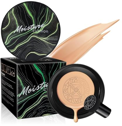 Pilzkopf Air Cushion BB Cream, Pilz Luftkissen CC Creme, Flüssige Grundierung, Feuchtigkeitsspendende Wasserfeste Concealer Foundation Abdeckung, für Alle Hauttypen (Dark brown)